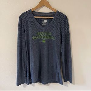 Adidas Seattle Sounders FC Aeroknit Climacool V-Neck Long Sleeve Gray-XXL
